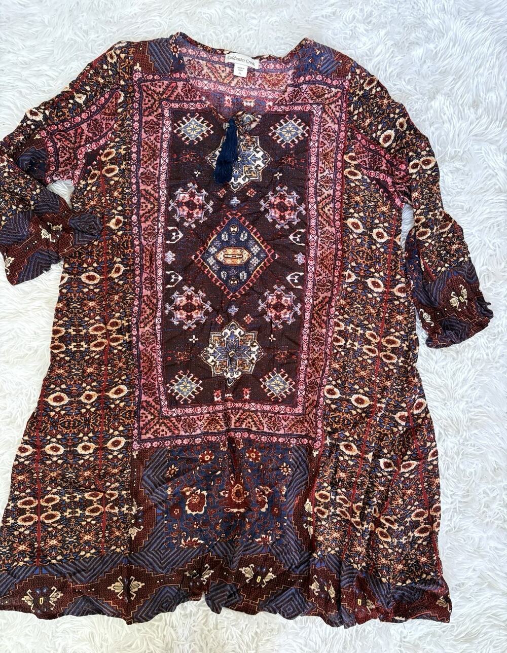 Coldwater Creek Women’s Petite L boho Style Light Dress/ Tunic. Beautiful - Picture 1 of 8